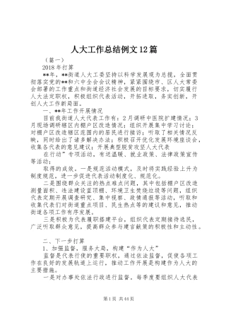 人大工作总结例文12篇