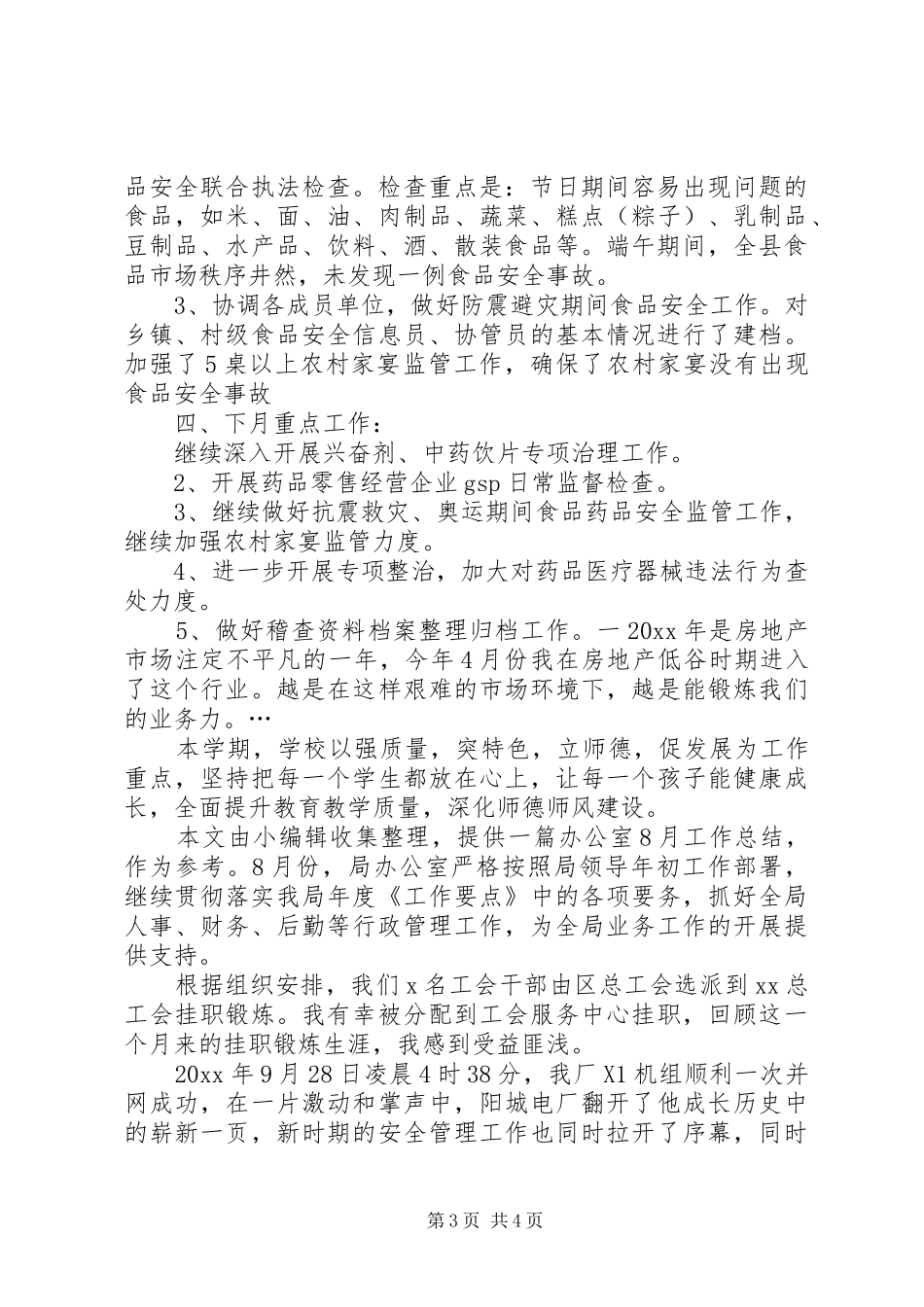 XX年10月食品药品监督管理局工作总结范文_第3页