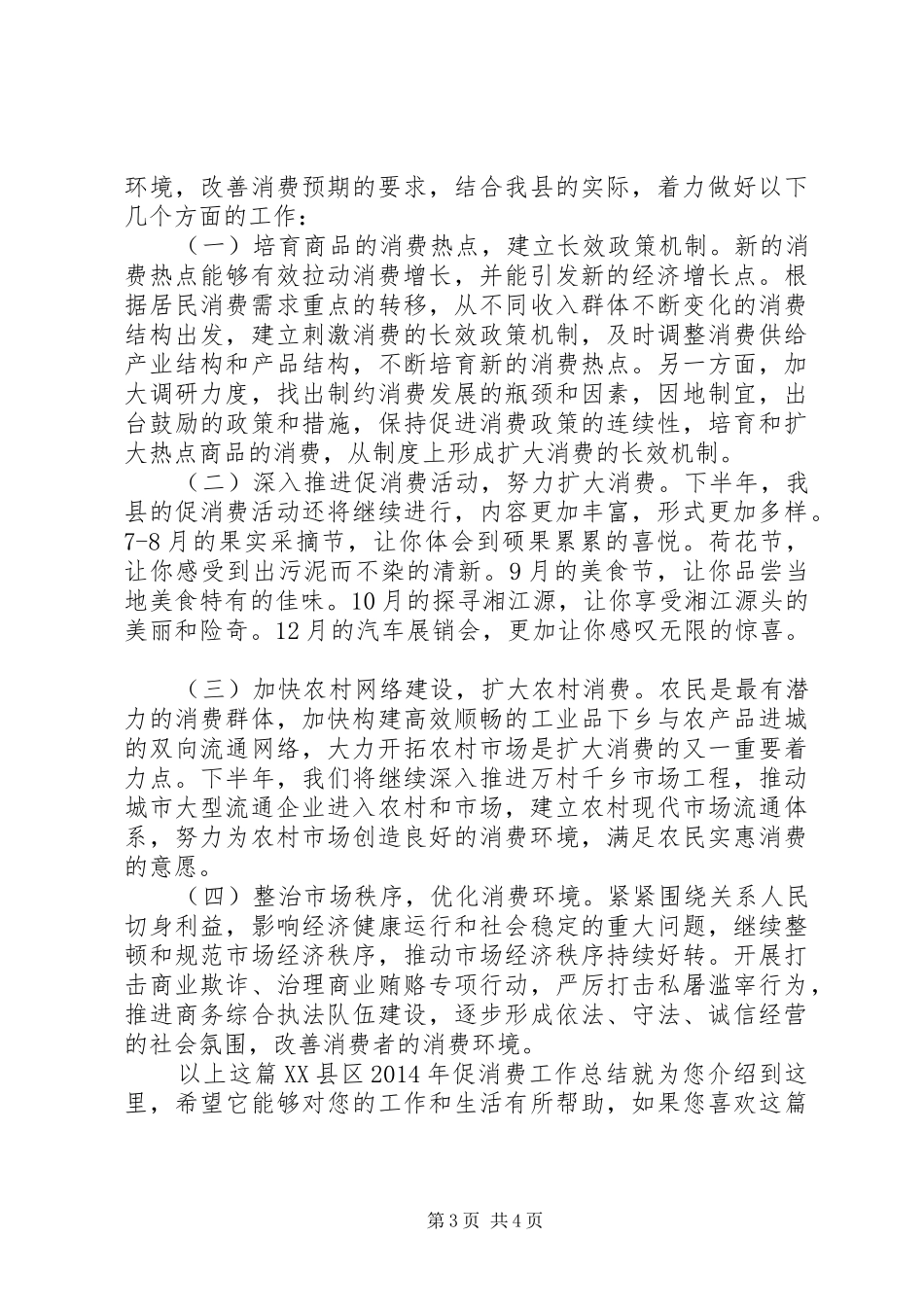 XX县区XX年促消费工作总结_第3页