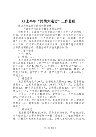 XX上半年“民情大走访”工作总结 (3)