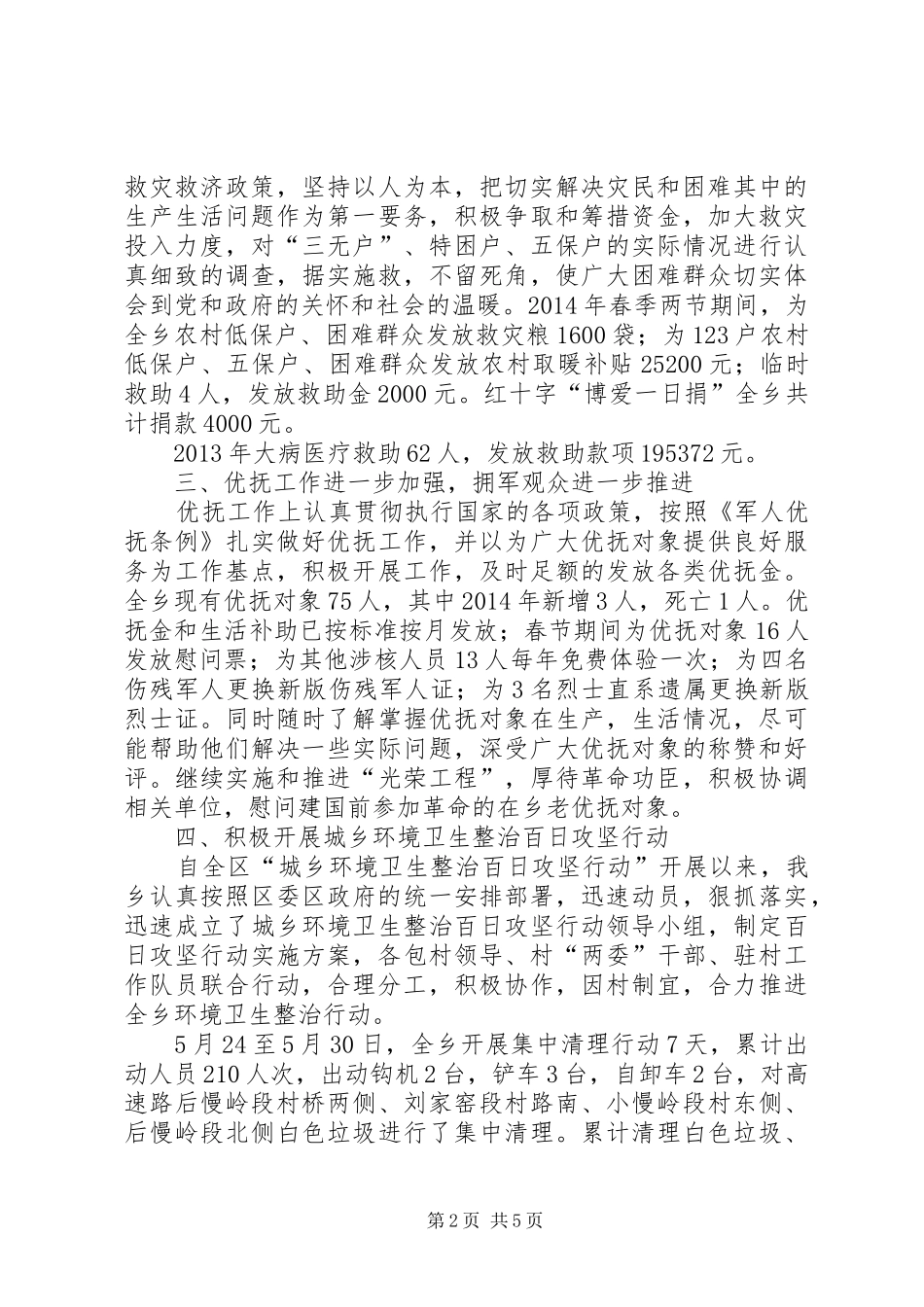 乡社会事务办工作总结报告_第2页