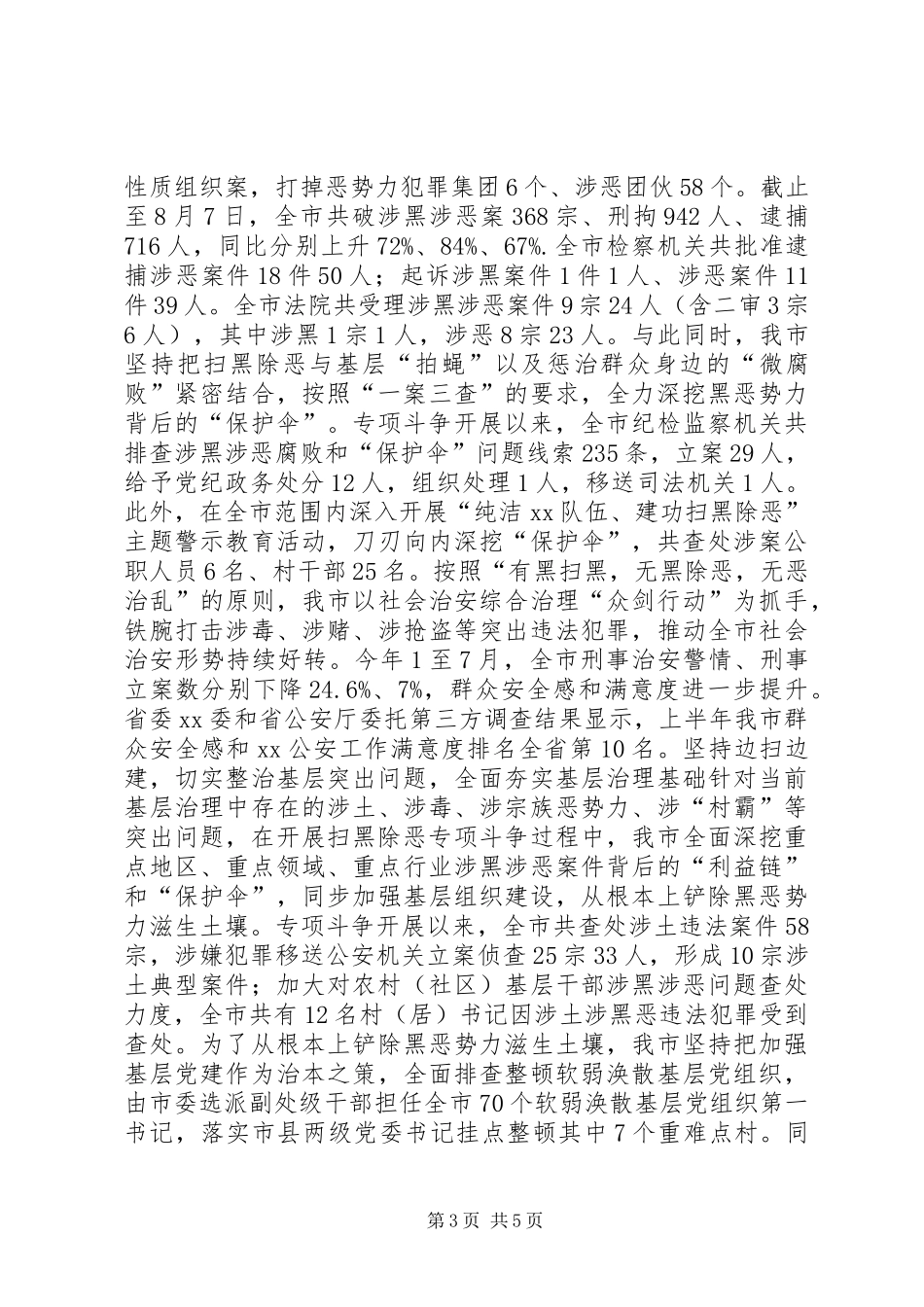 全市推动扫黑除恶专项斗争工作总结_第3页