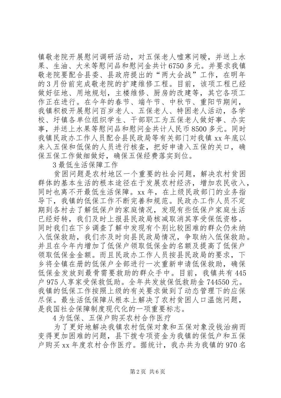 XX年乡镇民政办工作总结_第2页