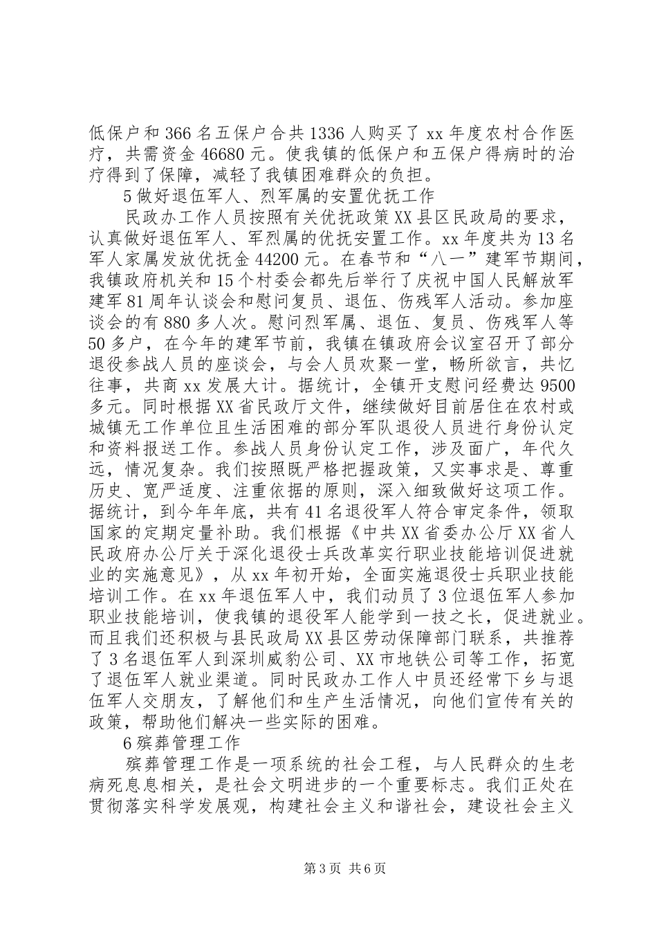 XX年乡镇民政办工作总结_第3页