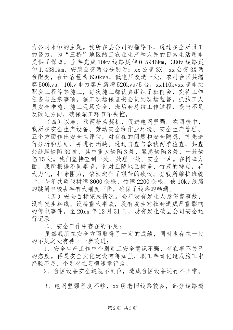 供电所安全生产工作总结_第2页