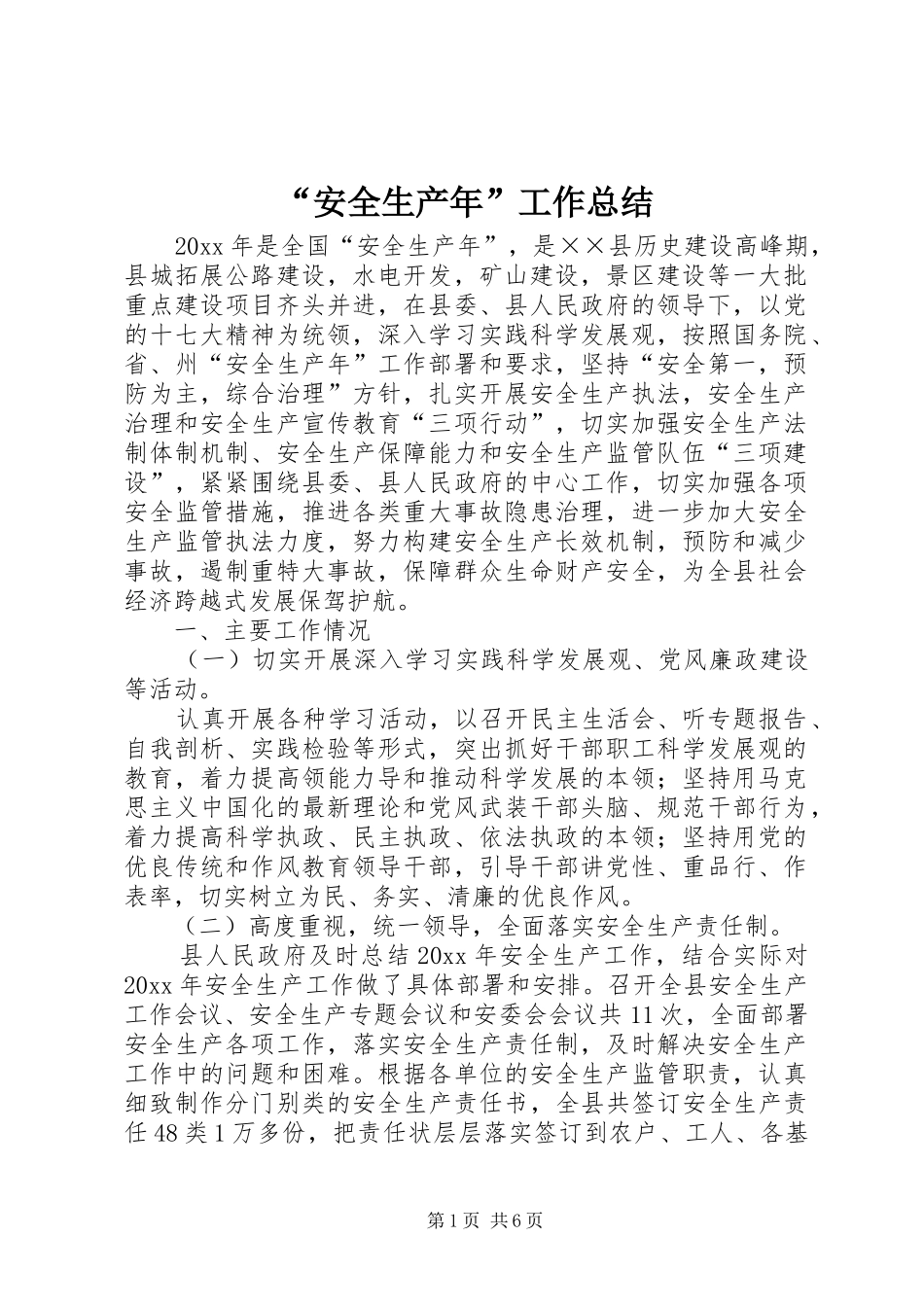 “安全生产年”工作总结_第1页