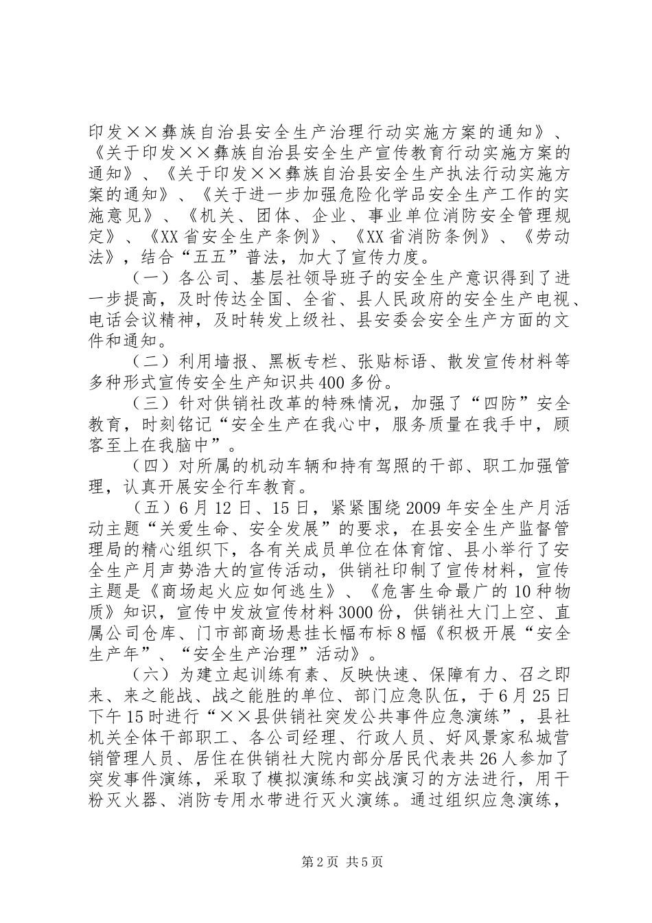 供销社安全生产的工作总结_第2页