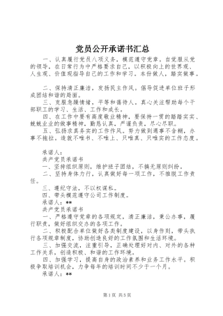 党员公开承诺书汇总