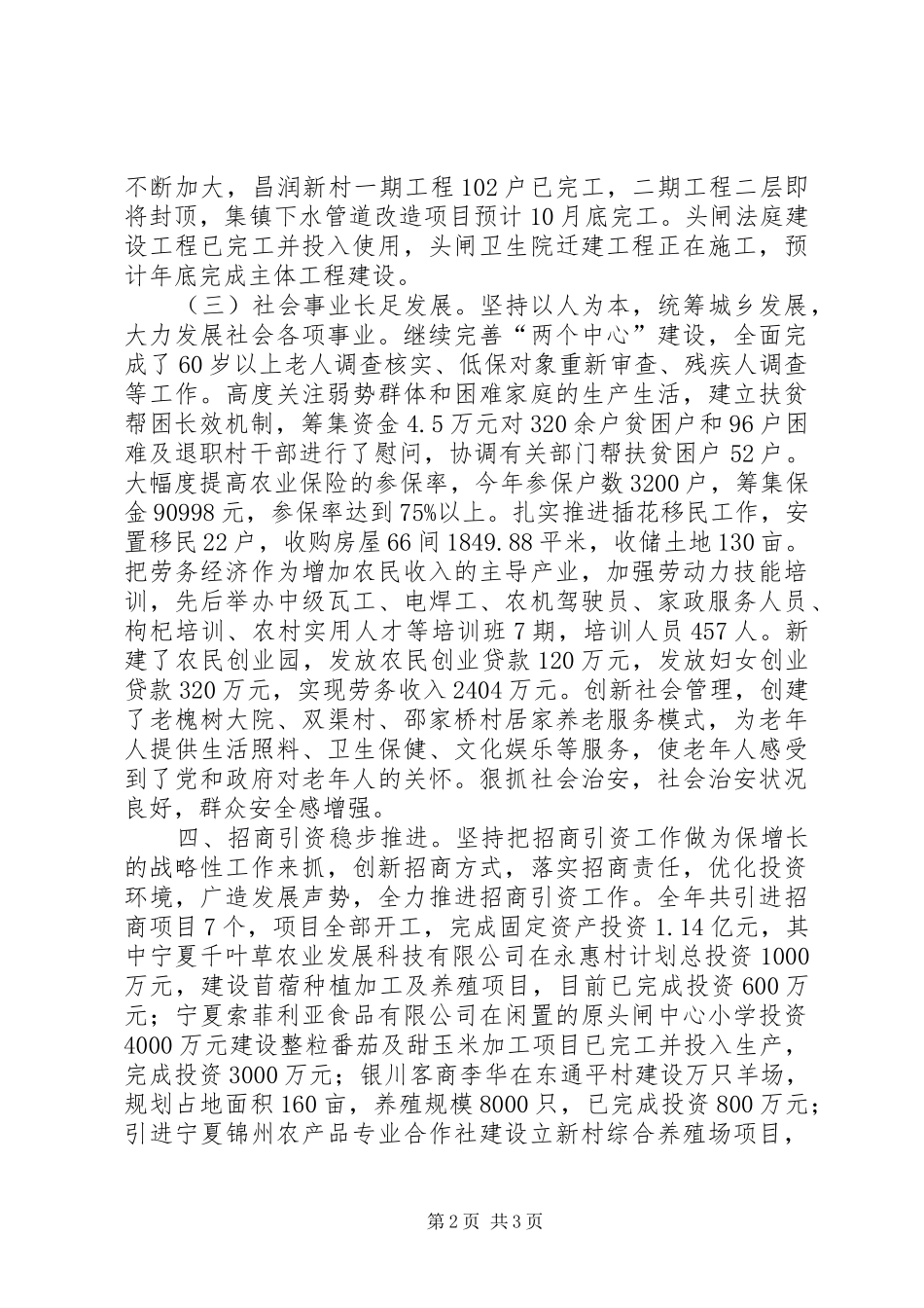 乡镇年度政务工作总结_第2页