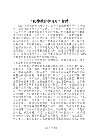“纪律教育学习月”总结 (3)