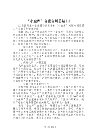 “小金库”自查自纠总结(1)