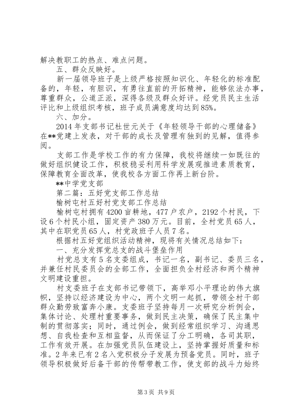 XX年五好党支部工作总结_第3页
