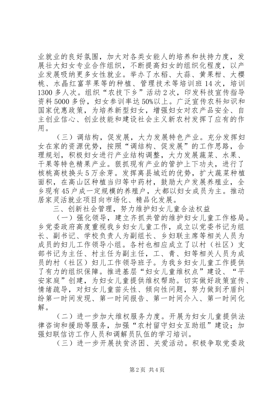 XX年乡镇妇联工作总结 (3)_第2页