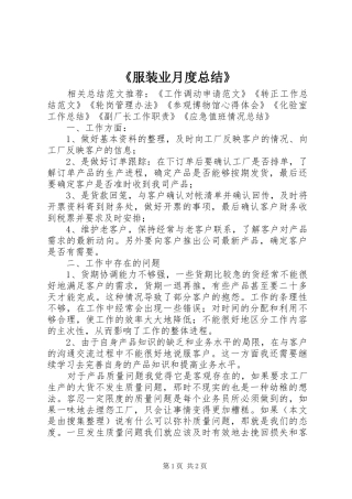 《服装业月度总结》 (3)