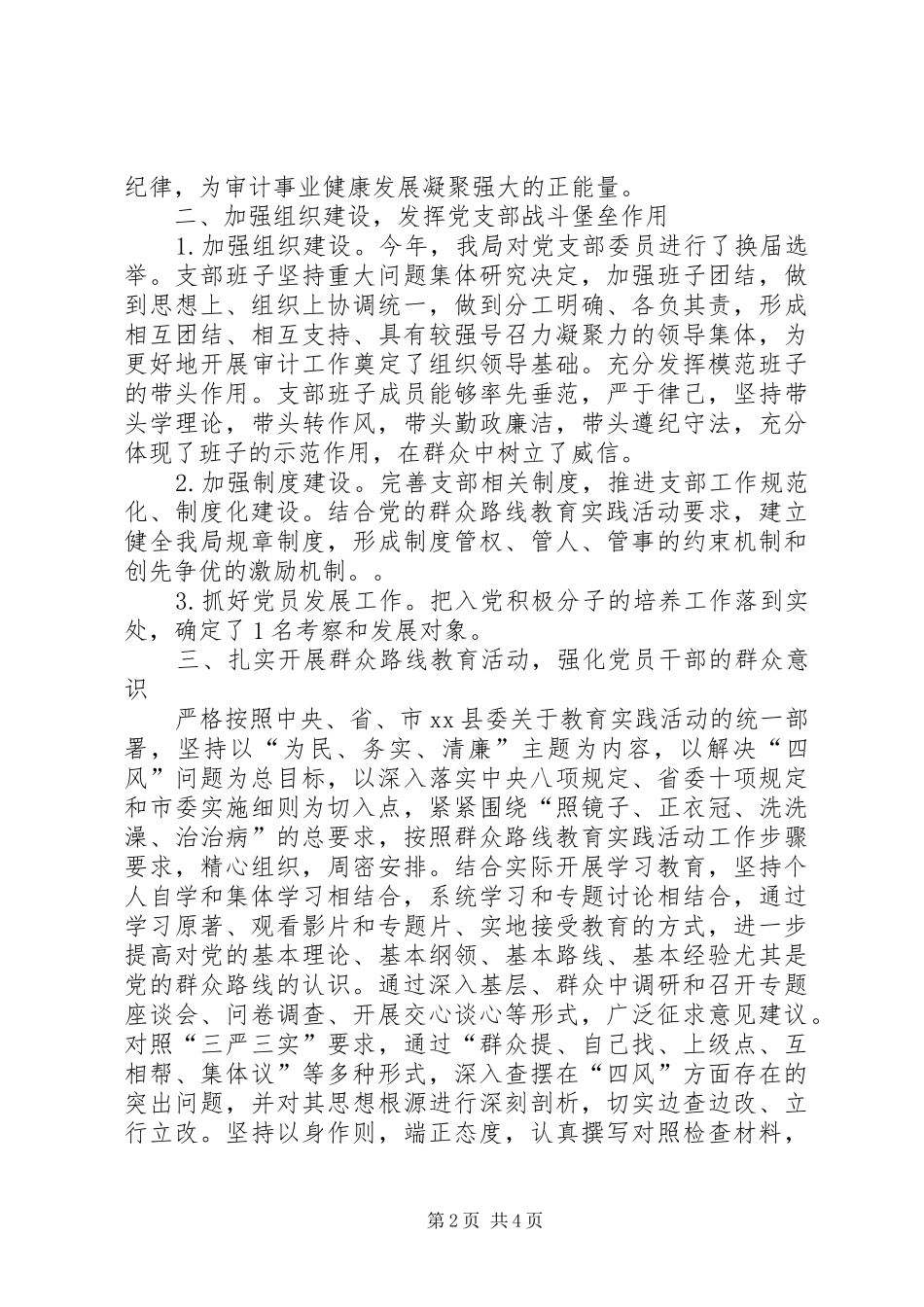 XX年审计局党支部工作总结_第2页