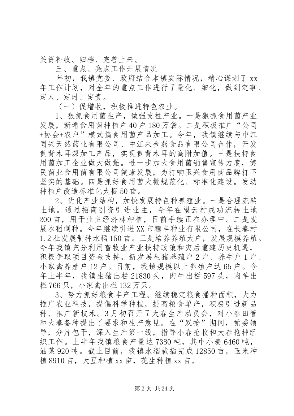 乡镇上半年工作总结及下半年工作打算(精选多篇)_第2页