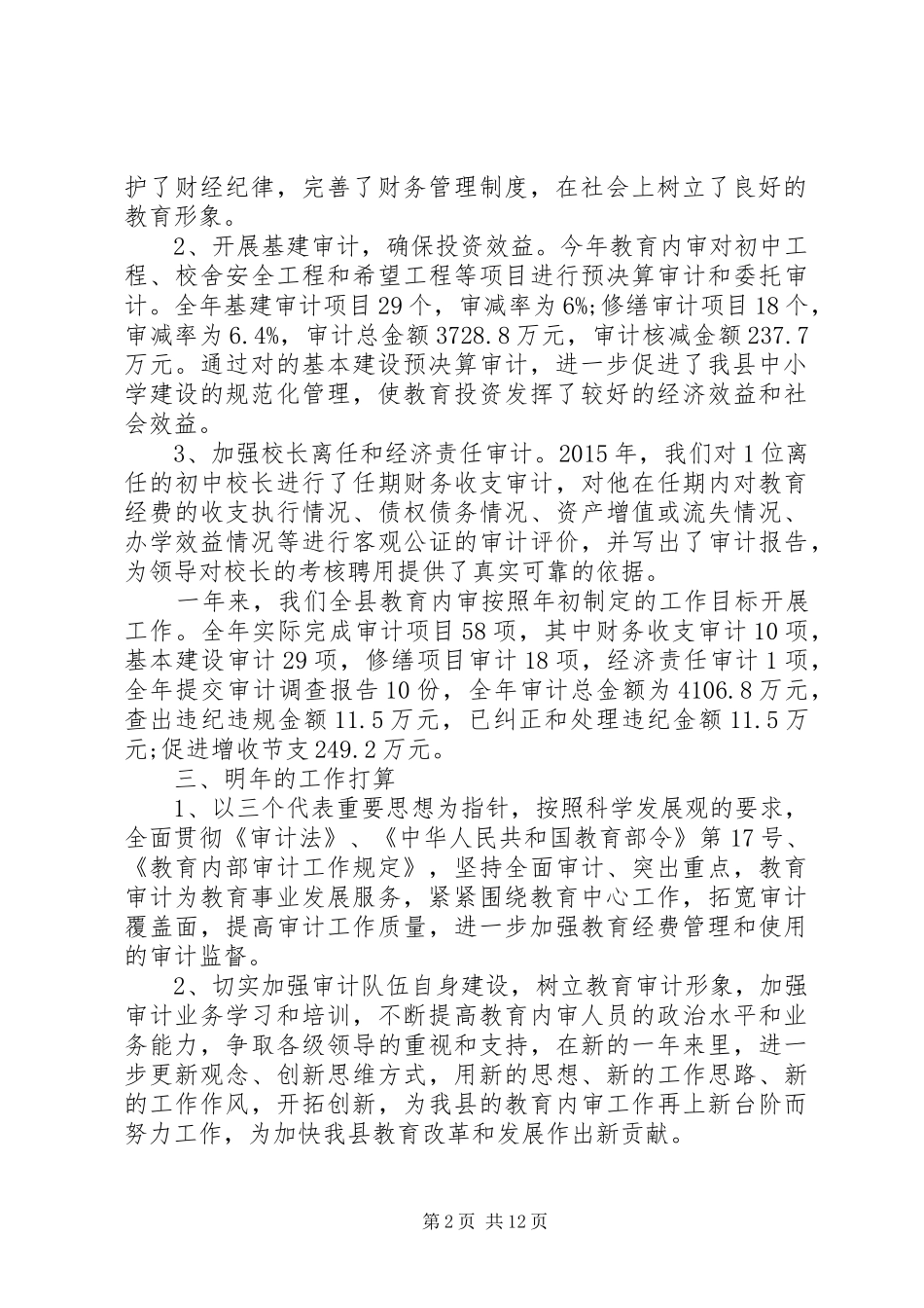 XX年审计工作年度总结_第2页