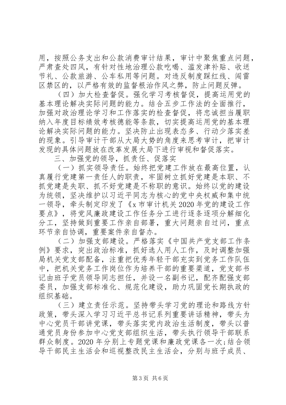 全市审计机关XX年党建工作总结_第3页