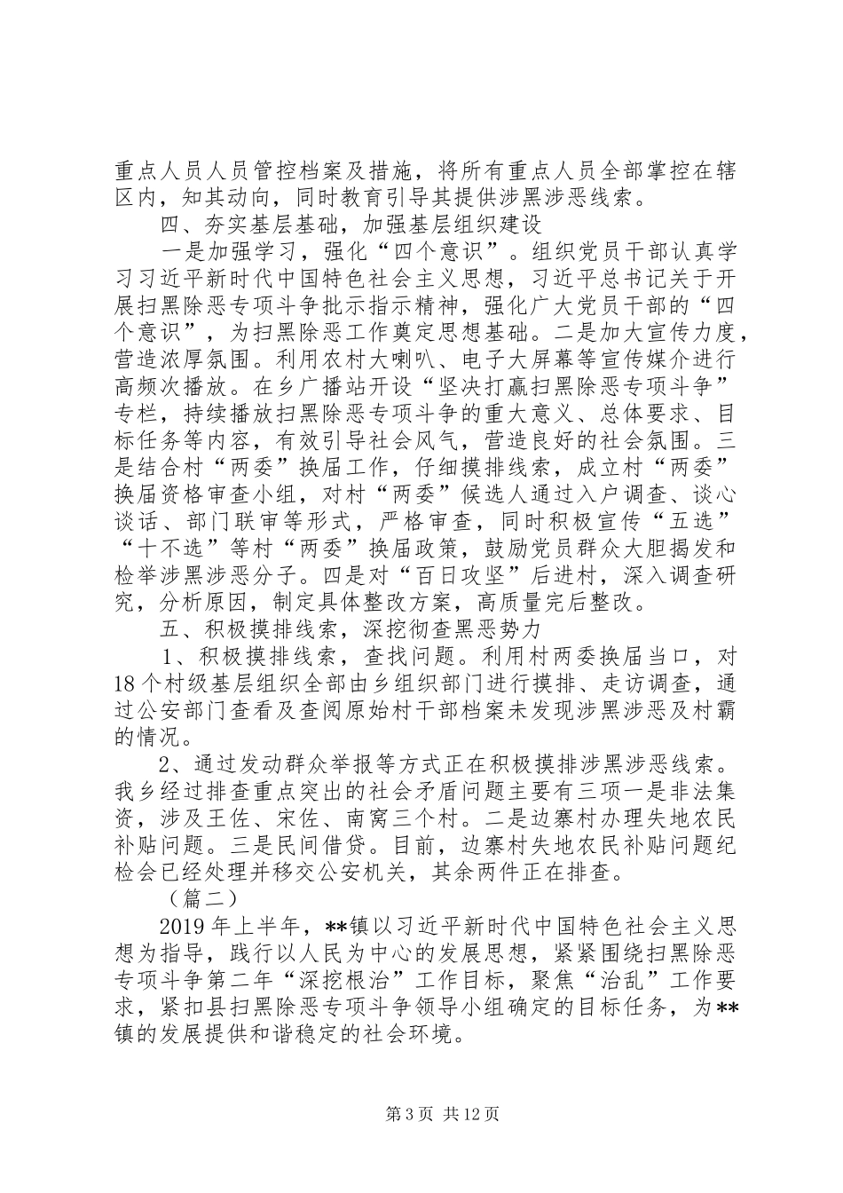 XX年扫黑除恶工作总结（五篇）_第3页