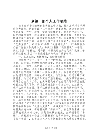 乡镇干部个人工作总结 (11)