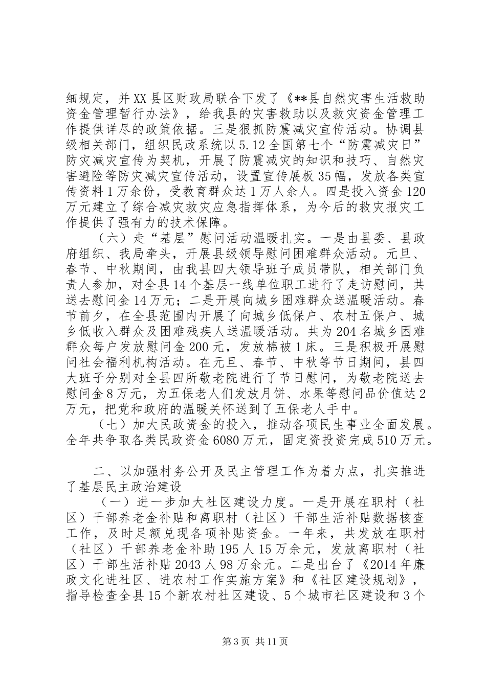 XX年度民政工作总结范文_第3页