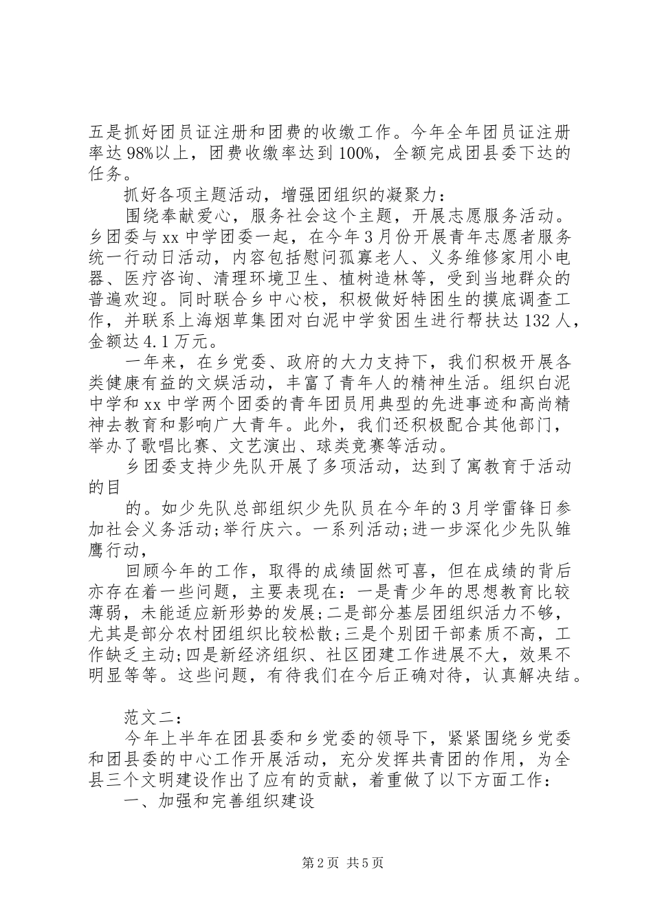 乡团委工作总结范文_第2页