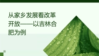 从家乡发展看改革开放以吉林合肥为例课件1