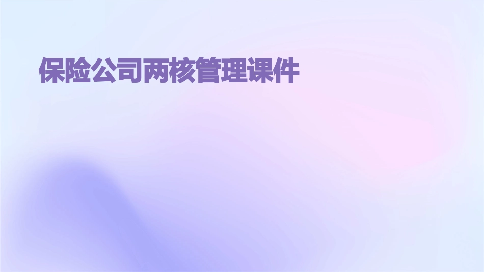 保险公司两核管理课件_第1页