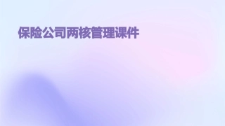 保险公司两核管理课件