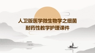 人卫版医学微生物学之细菌耐药性教学护理课件