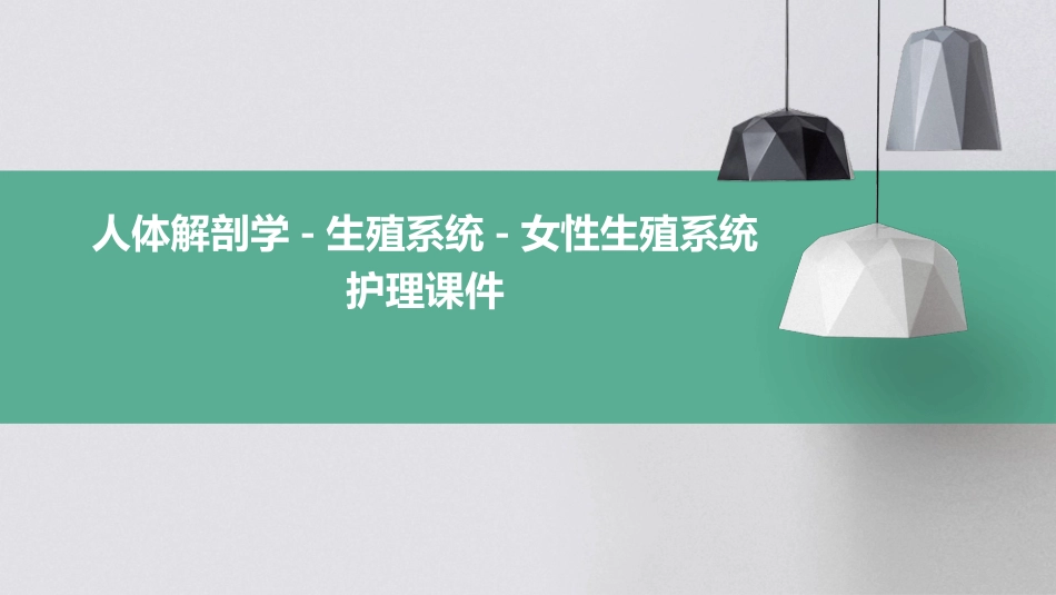 人体解剖学 生殖系统女性生殖系统护理课件_第1页