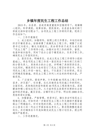 乡镇年度民生工程工作总结