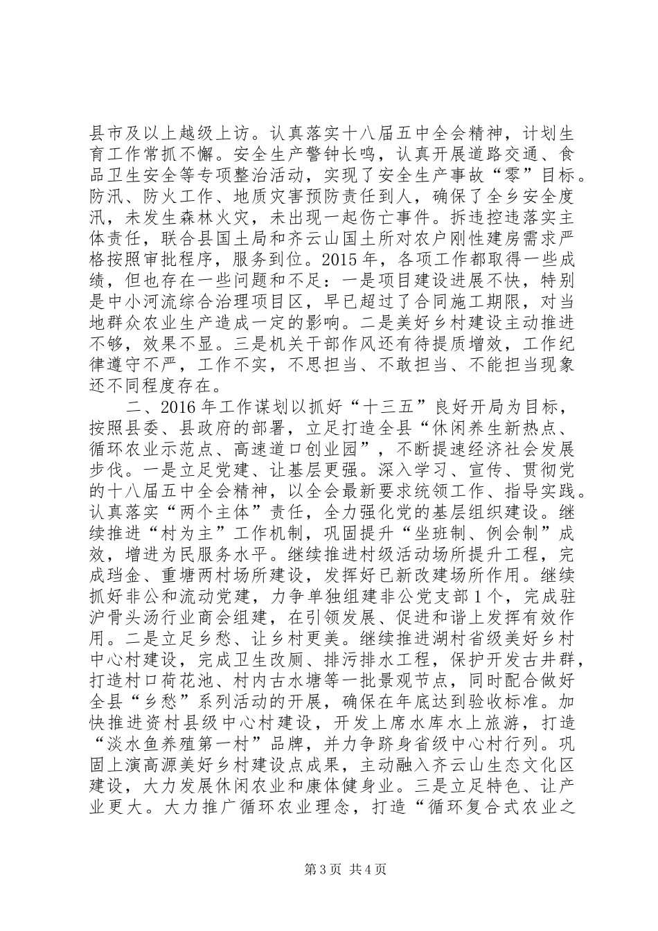 乡镇年度工作总结及来年工作谋划_第3页