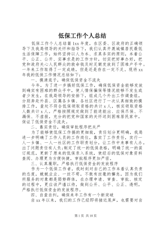 低保工作个人总结 (3)