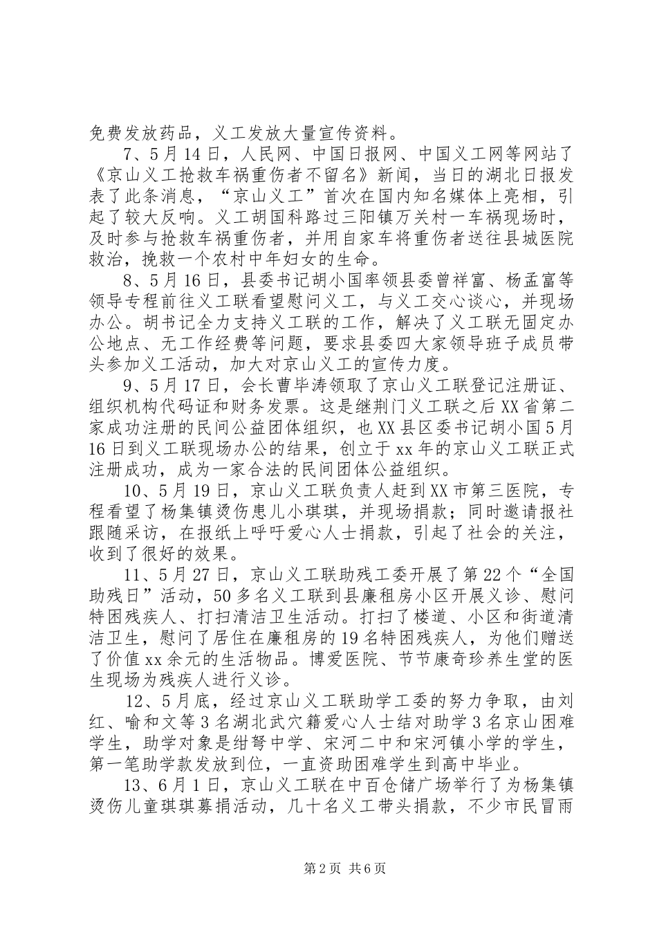 XX年义工联XX年度工作总结_第2页