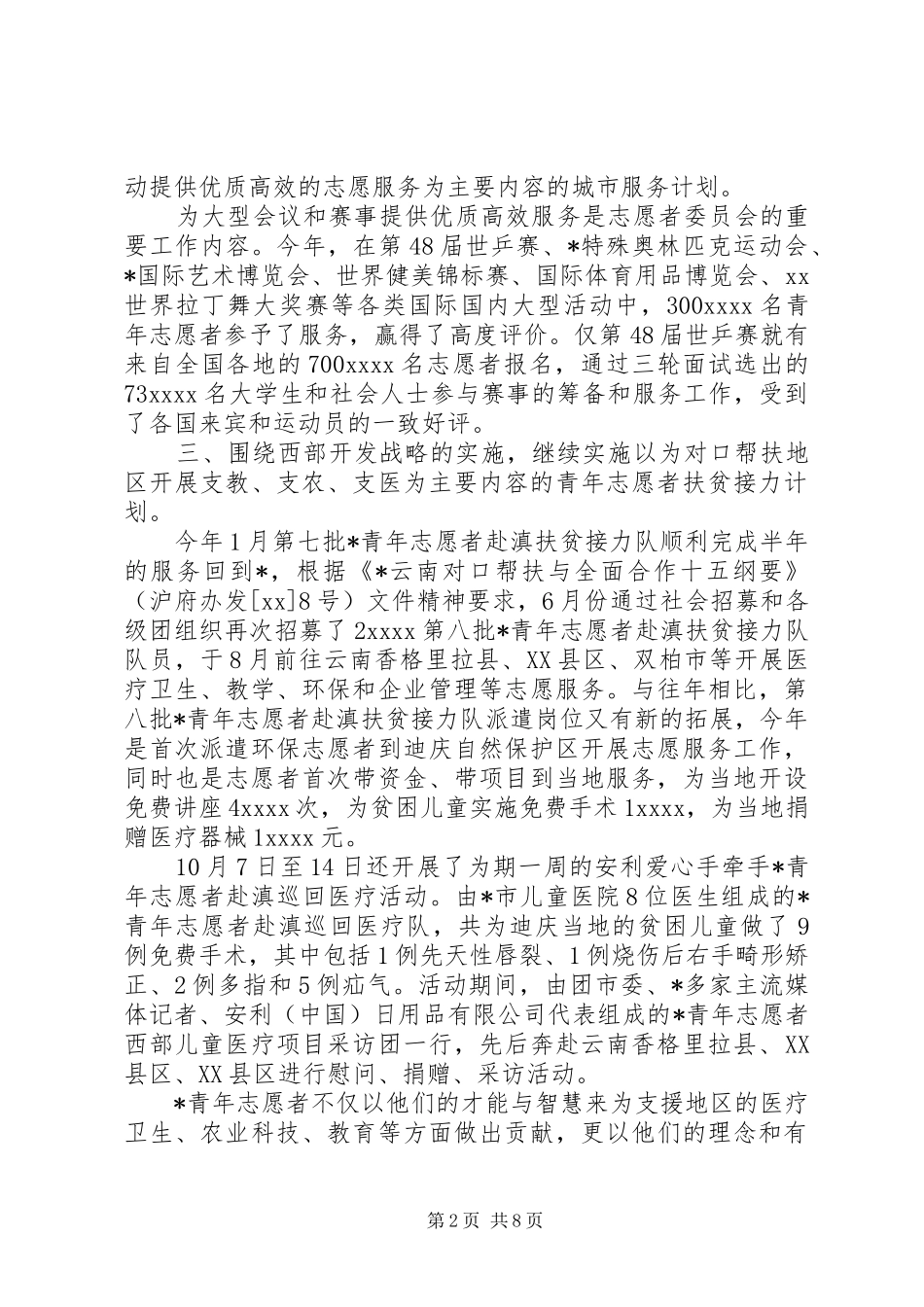 XX年青年志愿者工作总结范文4篇_第2页