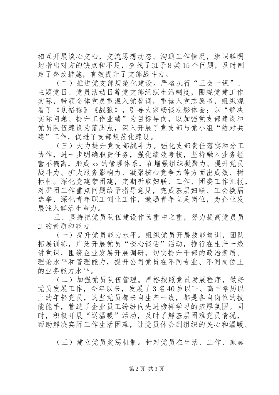 “两新”党支部XX年党建工作总结_第2页