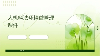 人机料法环精益管理课件1