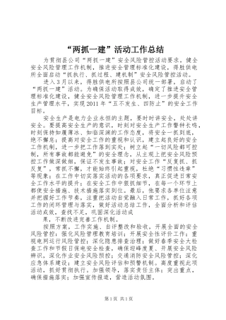 “两抓一建”活动工作总结 (3)