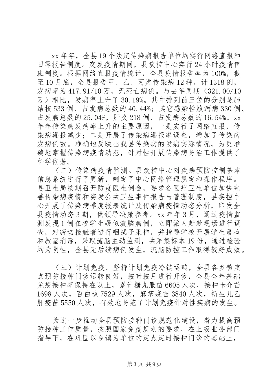 XX年10月县卫生局工作总结范文_第3页