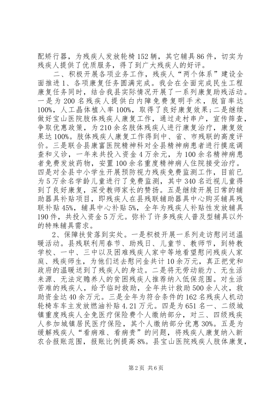 XX年县残联年度工作总结_第2页