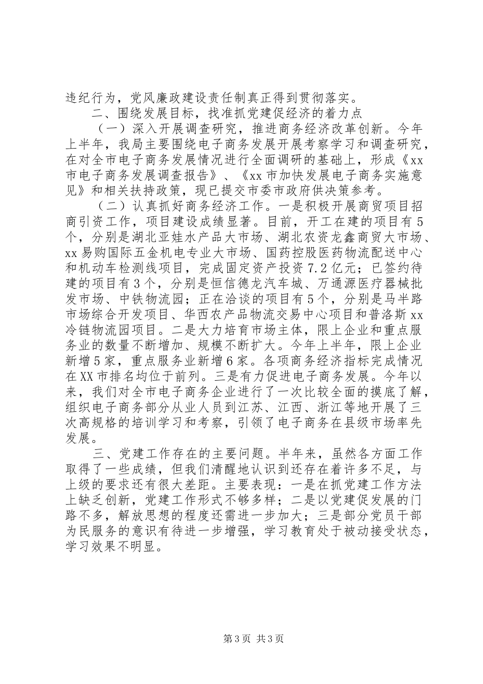 XX年上半年党务工作总结_第3页