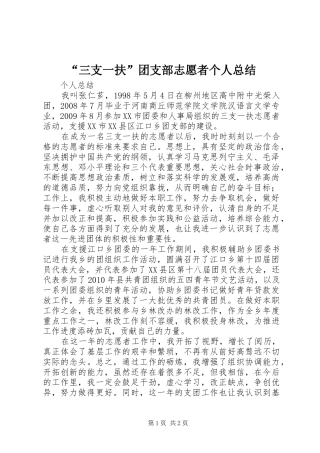 “三支一扶”团支部志愿者个人总结 (3)