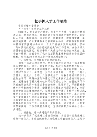 一把手抓人才工作总结 (3)