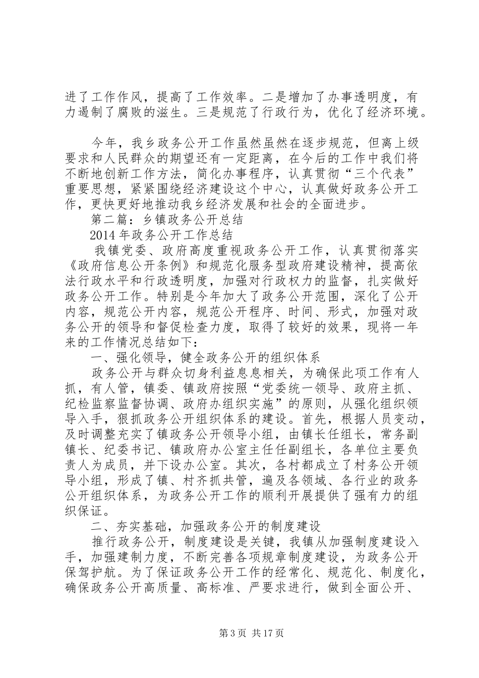 乡镇政务公开总结_第3页