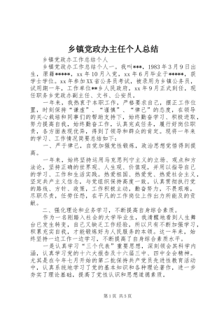 乡镇党政办主任个人总结 (3)