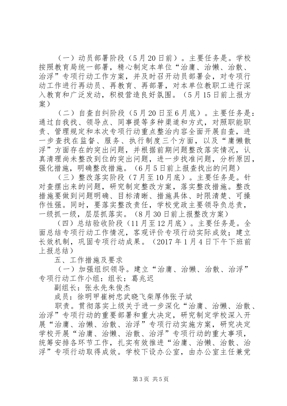 “四治”(治庸、治懒、治散、治浮)活动总结_第3页