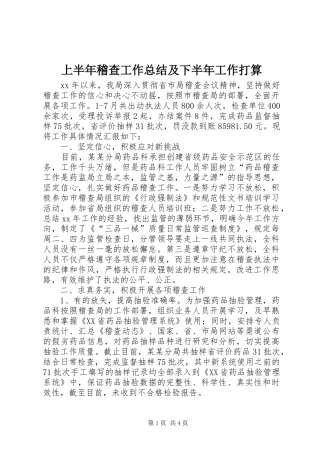上半年稽查工作总结及下半年工作打算 (3)
