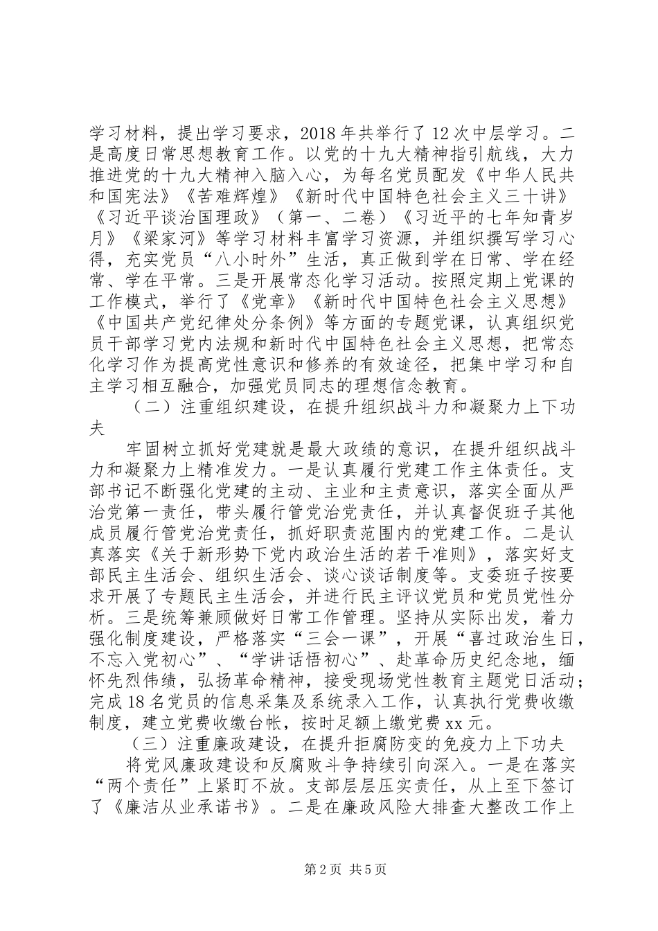 XX年公司党支部工作总结和设想_第2页