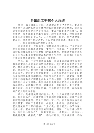 乡镇组工干部个人总结